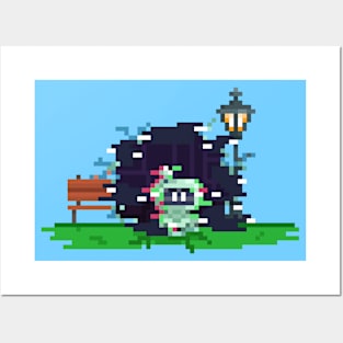 Pixel Art Glitchy Posters and Art